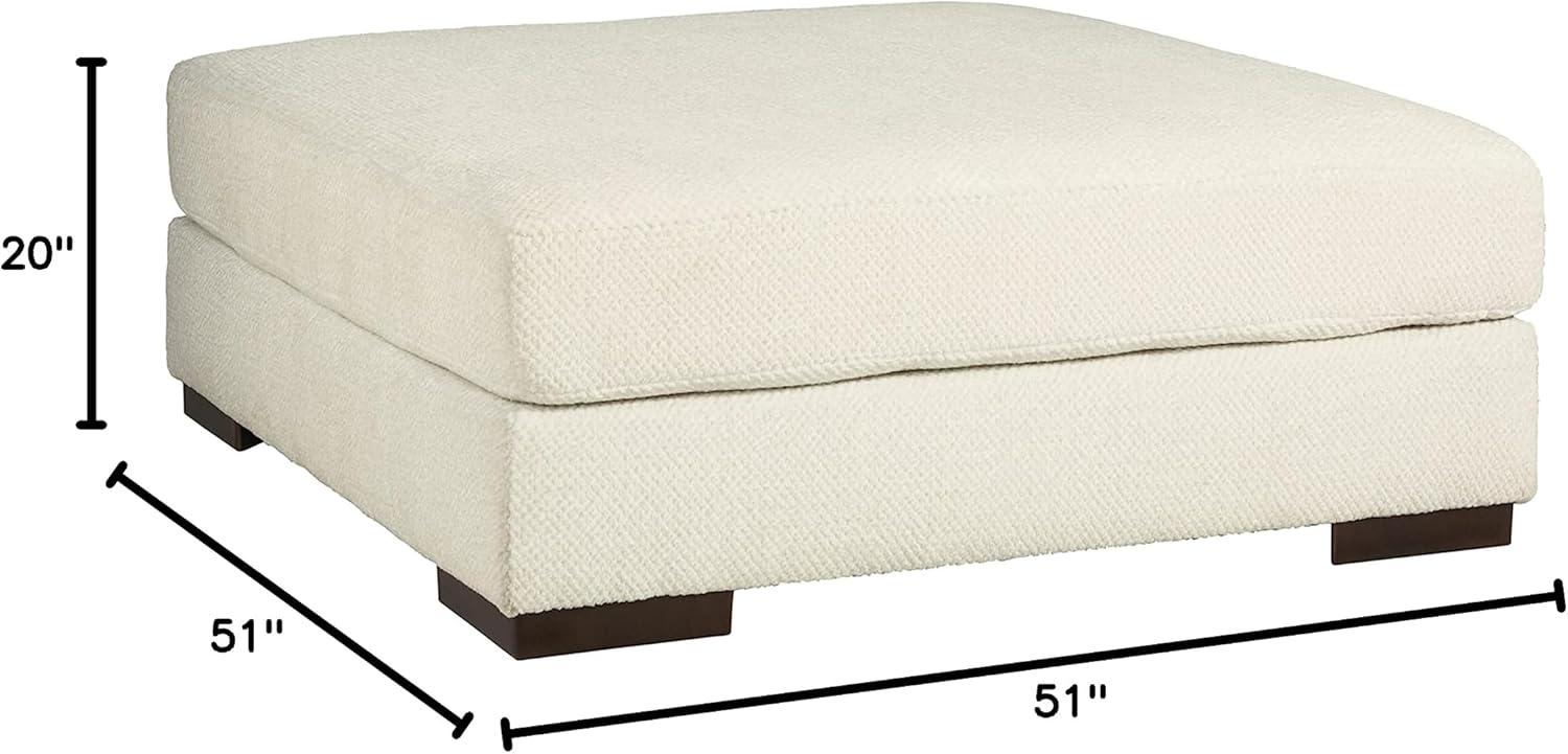 Zada Oversized White Microfiber Accent Ottoman