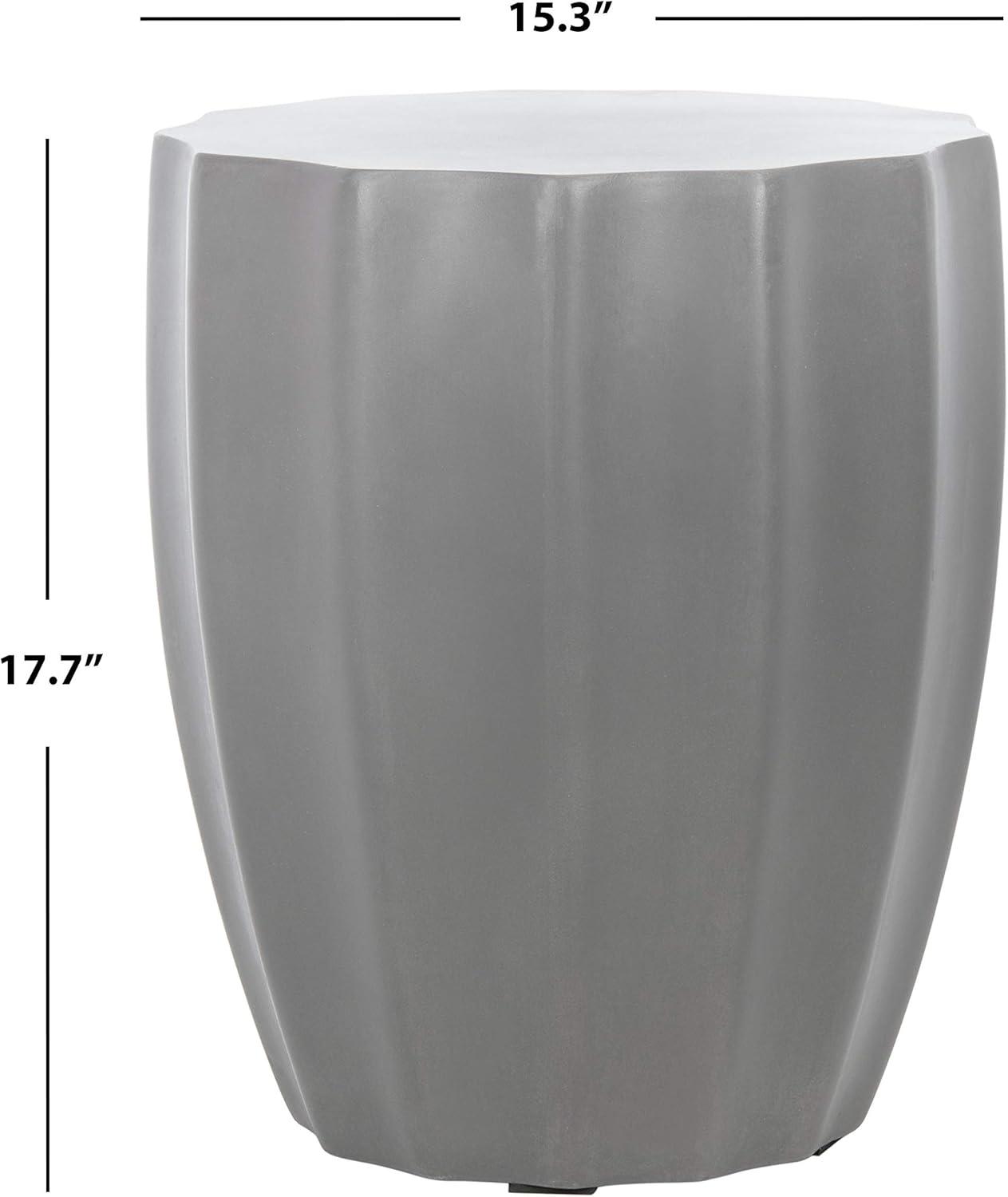 Jaslyn Concrete Indoor/Outdoor Accent Stool - Dark Grey - Safavieh