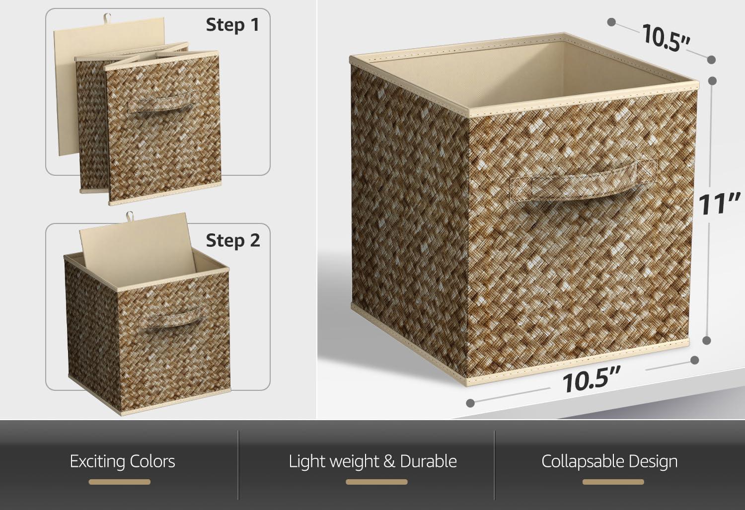 Sorbus Sorbus 4 Pack 11" Foldable Fabric Storage Cube Bins with Handles