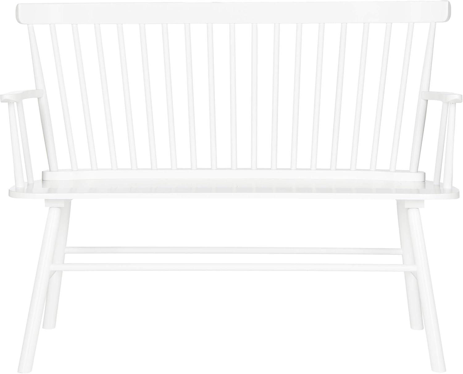 SAFAVIEH Addison Contemporary Solid Spindle back Settee, White