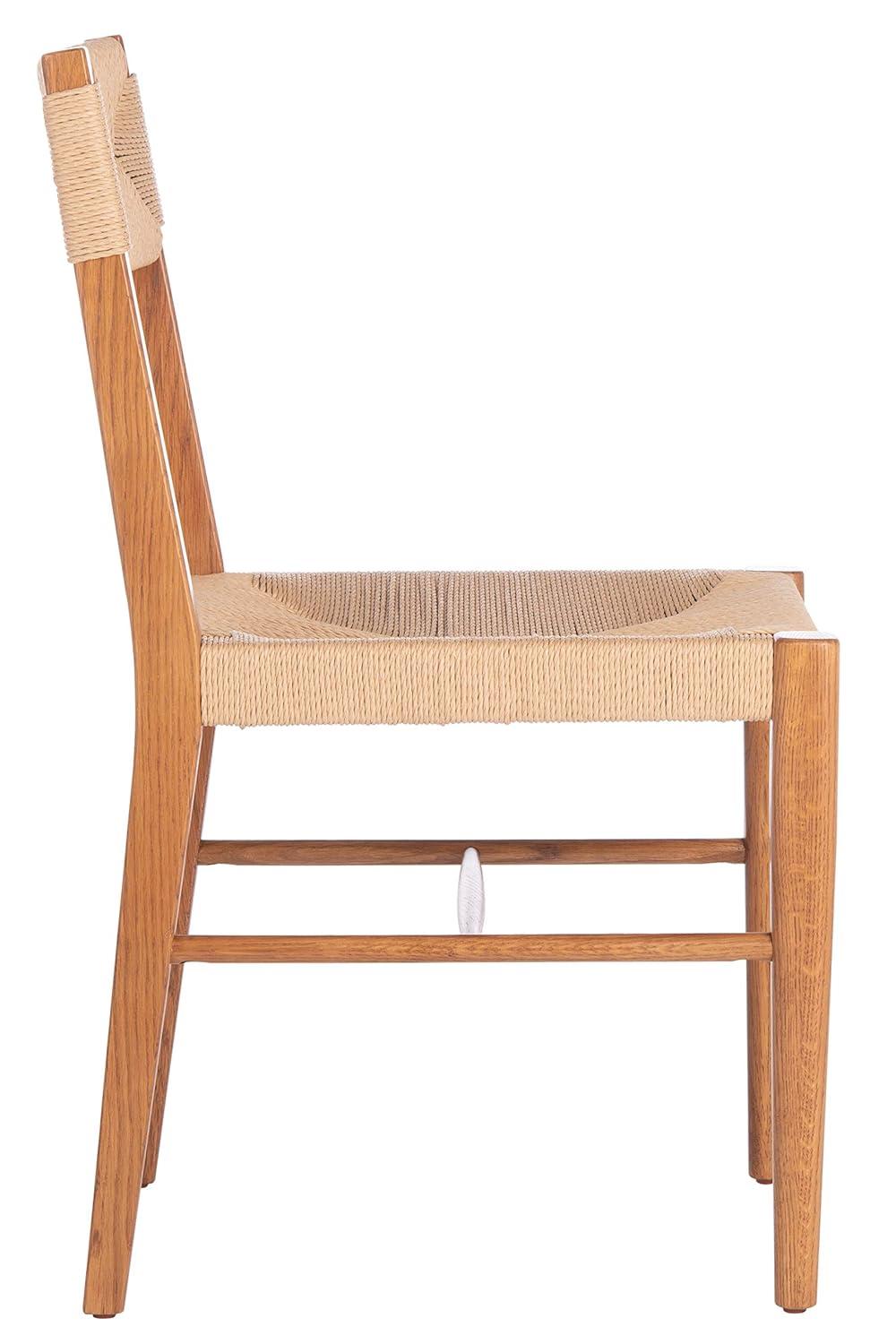 SAFAVIEH Couture Cody Coastal Rattan Solid Dining Chair, Natural (Set of 2)