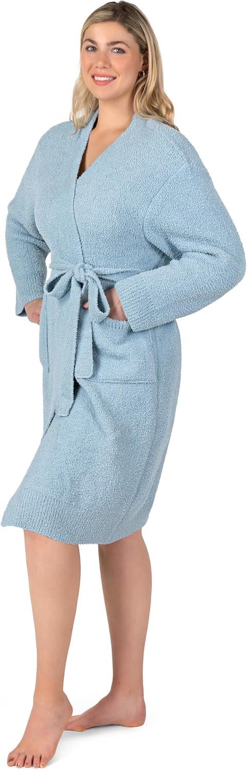 PAVILIA Premium Womens Plush Robe, Super Soft Fuzzy Bathrobe, Cozy Spa Robe with Pockets for Women