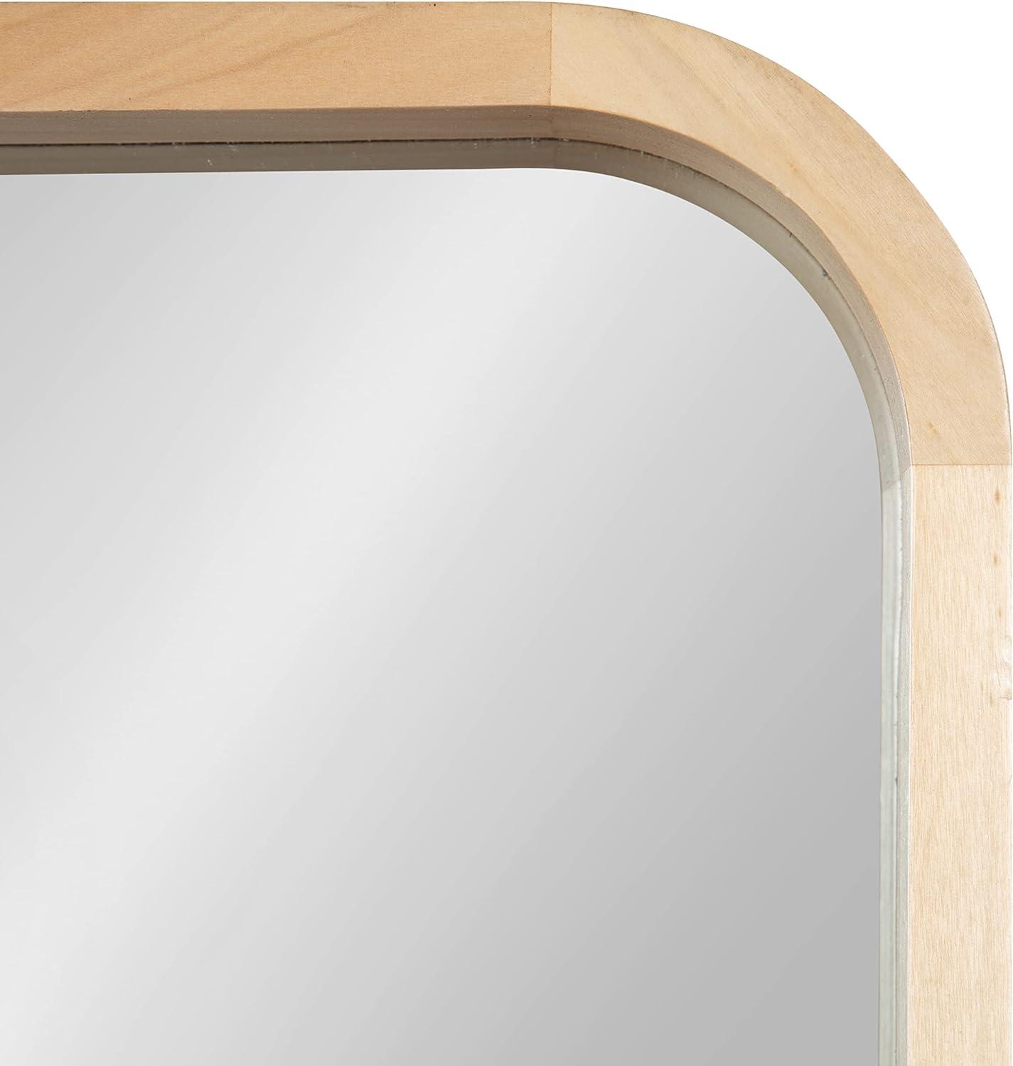 Kate and Laurel Hutton Wood Framed Radius Rectangle Mirror