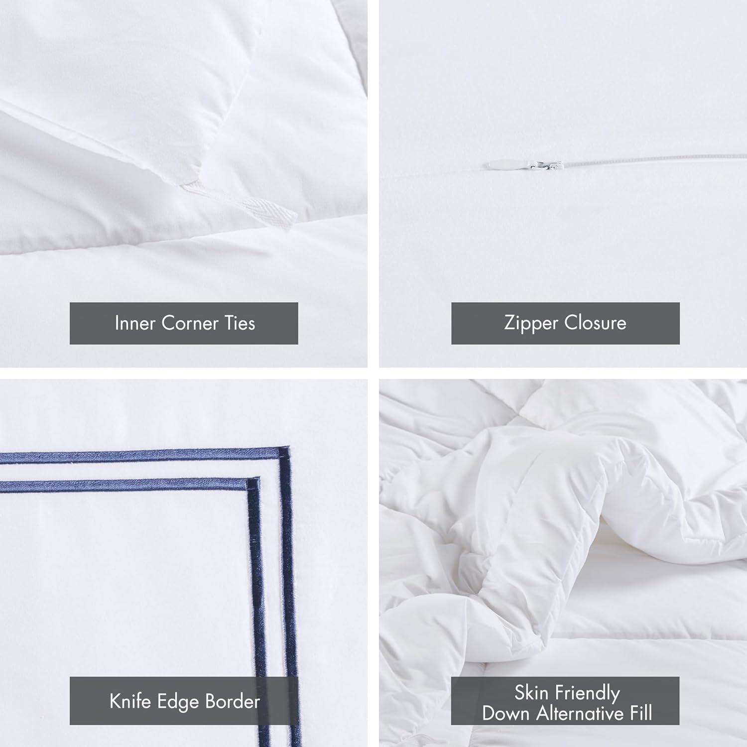 Madison Park Signature 500 Thread Count Luxury Collection 100% Cotton Sateen Embroidered Comforter Set