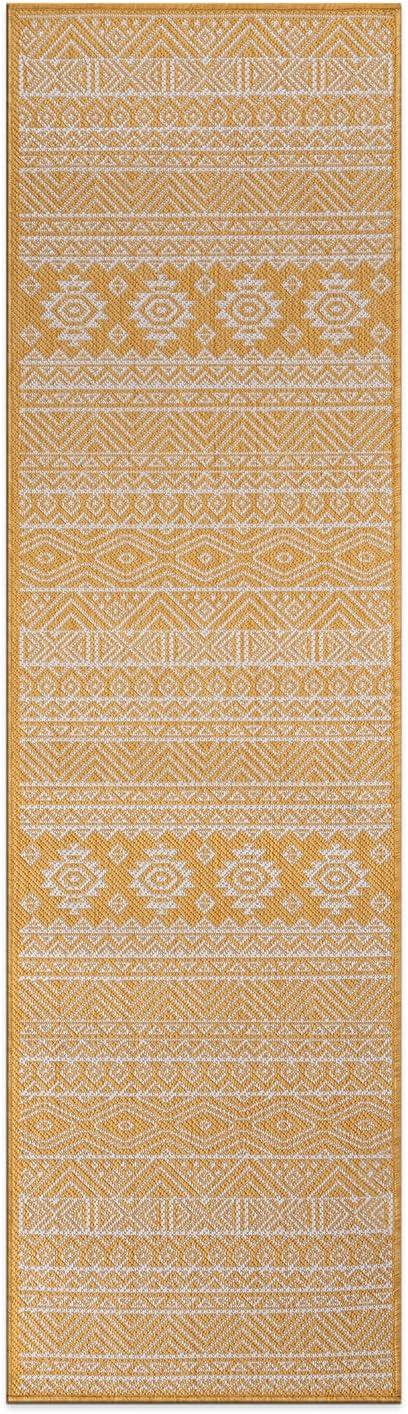 World Rug Gallery Distressed Geometric Bohemian Textured Flat Weave Indoor/Outdoor Area Rug