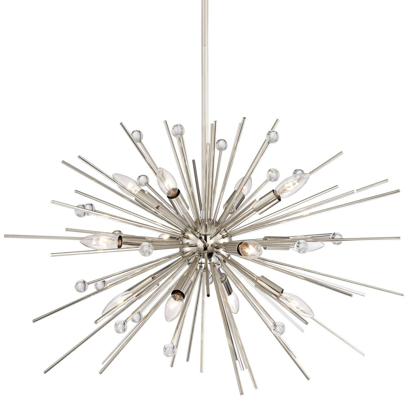 Possini Euro Design Janae Polished Nickel Chandelier 29 1/2" Wide Modern Sputnik 12-Light Fixture for Dining Room House Foyer Kitchen Island Entryway