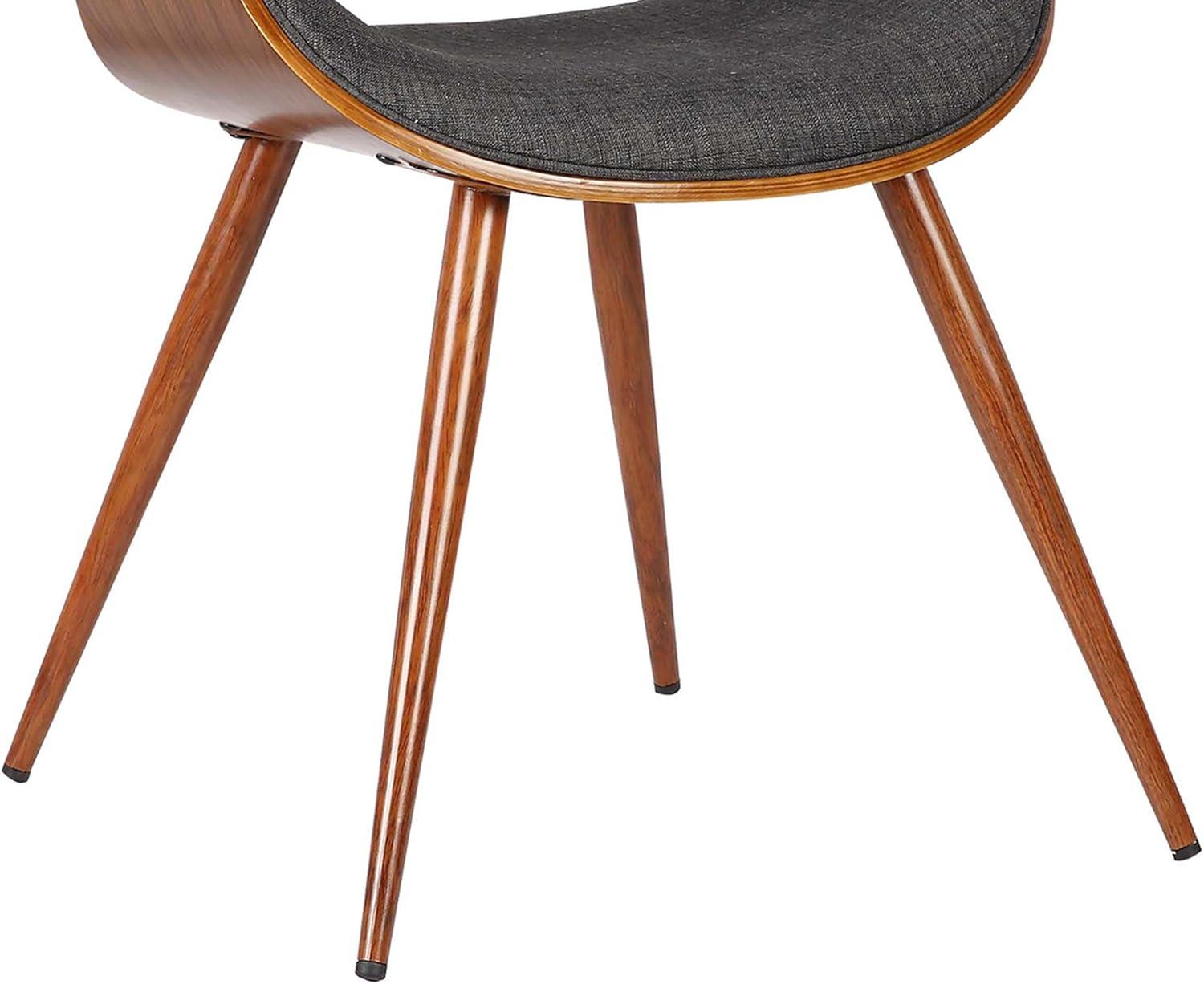 Armen Living Butterfly Modern Fabric Dining Chair in Walnut and Charcoal