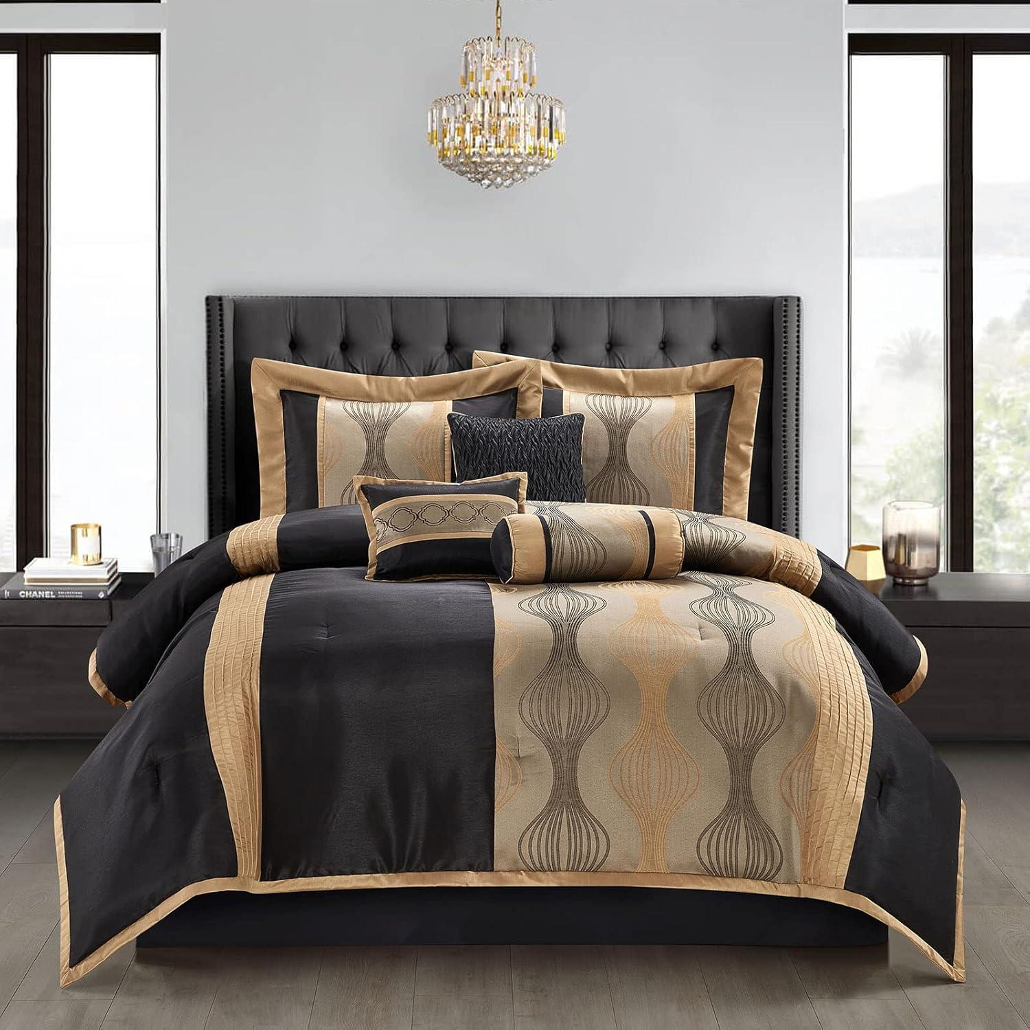 Nanshing America, Inc Kath 7 Piece Microfiber Modern & Contemporary Comforter Set