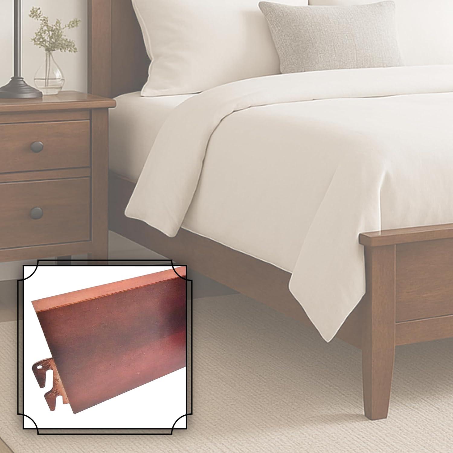 Premium Cherry Finish Wooden Bed Rails - King/Queen