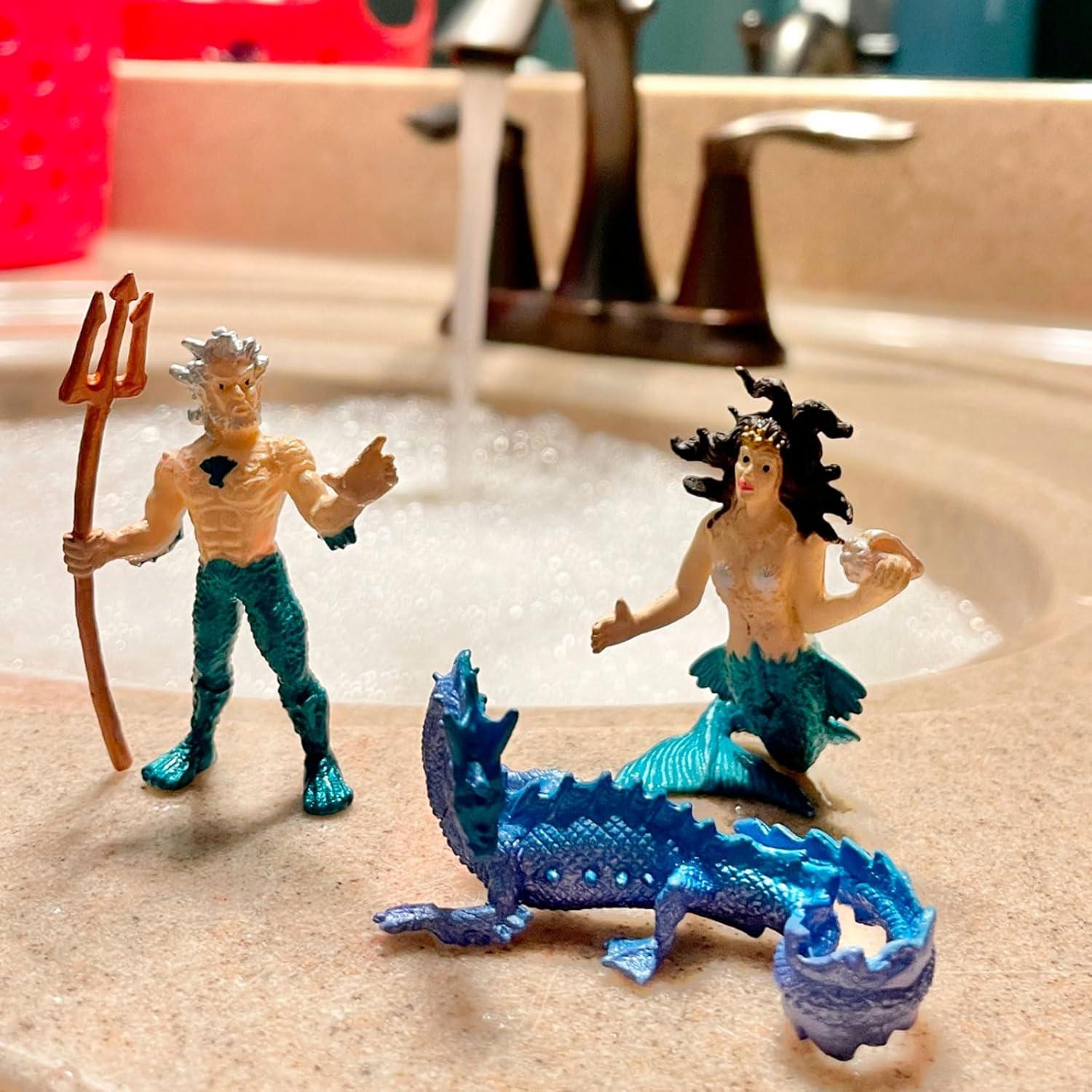 Safari Ltd. Mythical Realm TOOB - 8 Mini Figurines: Chimera, Griffin, Phoenix, Unicorn, Sea Dragon, Minotaur, Poseidon, & Mermaid - Mythology Educational Toy Figures for Boys, Girls & Kids Ages 3+
