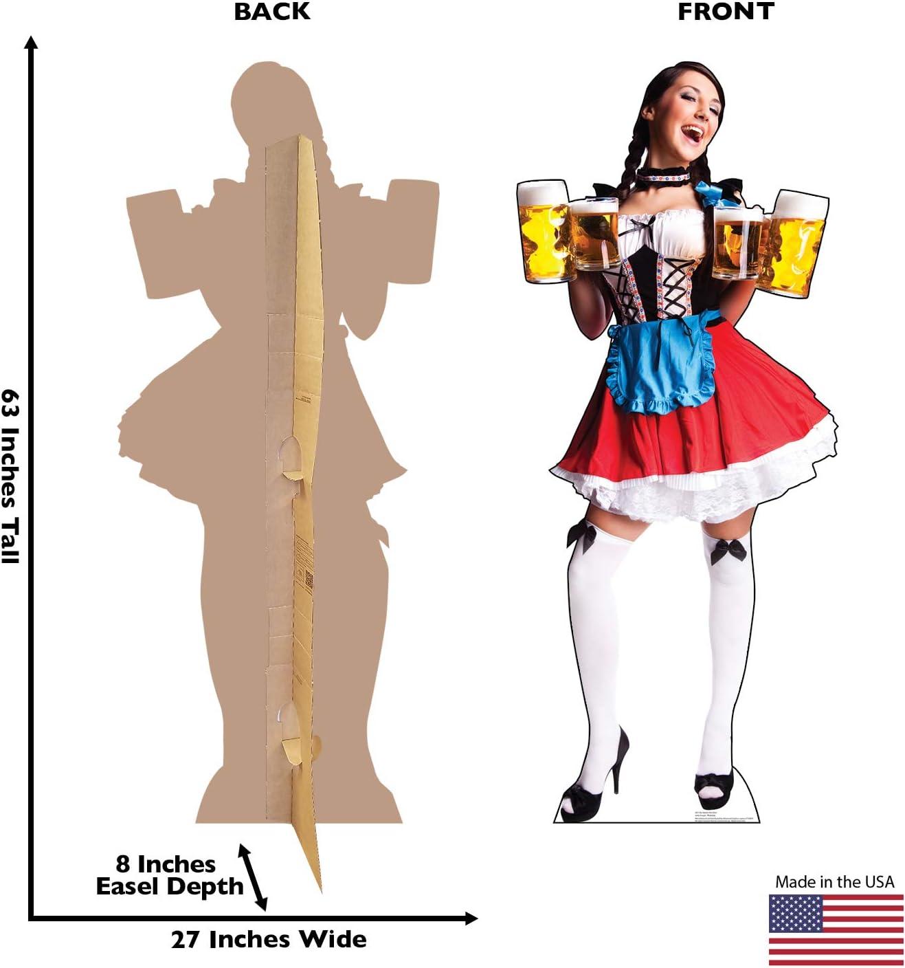 Life-Size Bar Maiden Red Skirt Cardboard Cutout