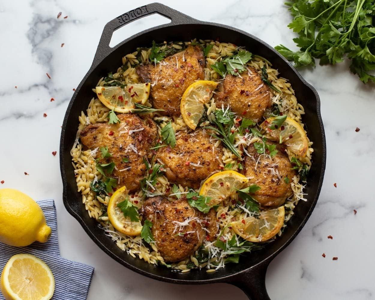 Lodge 10.25" Cast Iron Skillet: Preseasoned, Tarnish & Heat-Resistant, Gas & Electric Compatible, 6" Handle