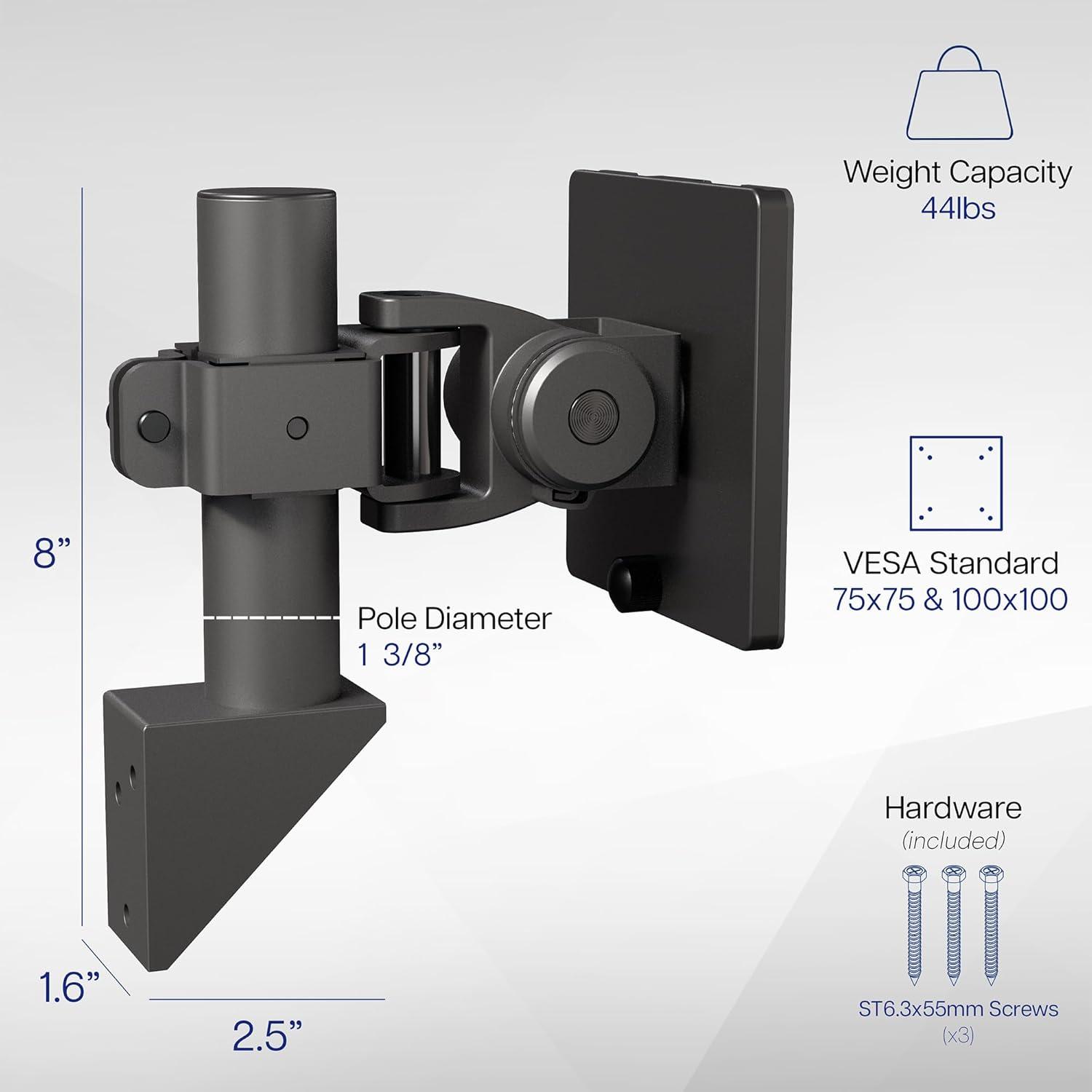 Black Steel Adjustable Wall Mount for Ultrawide Monitors