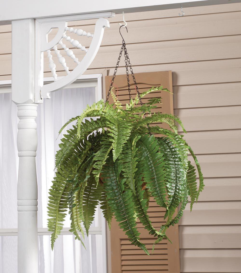 Fox Valley Traders 23 .5” Artificial Fern in Coco Fiber Hanging Basket