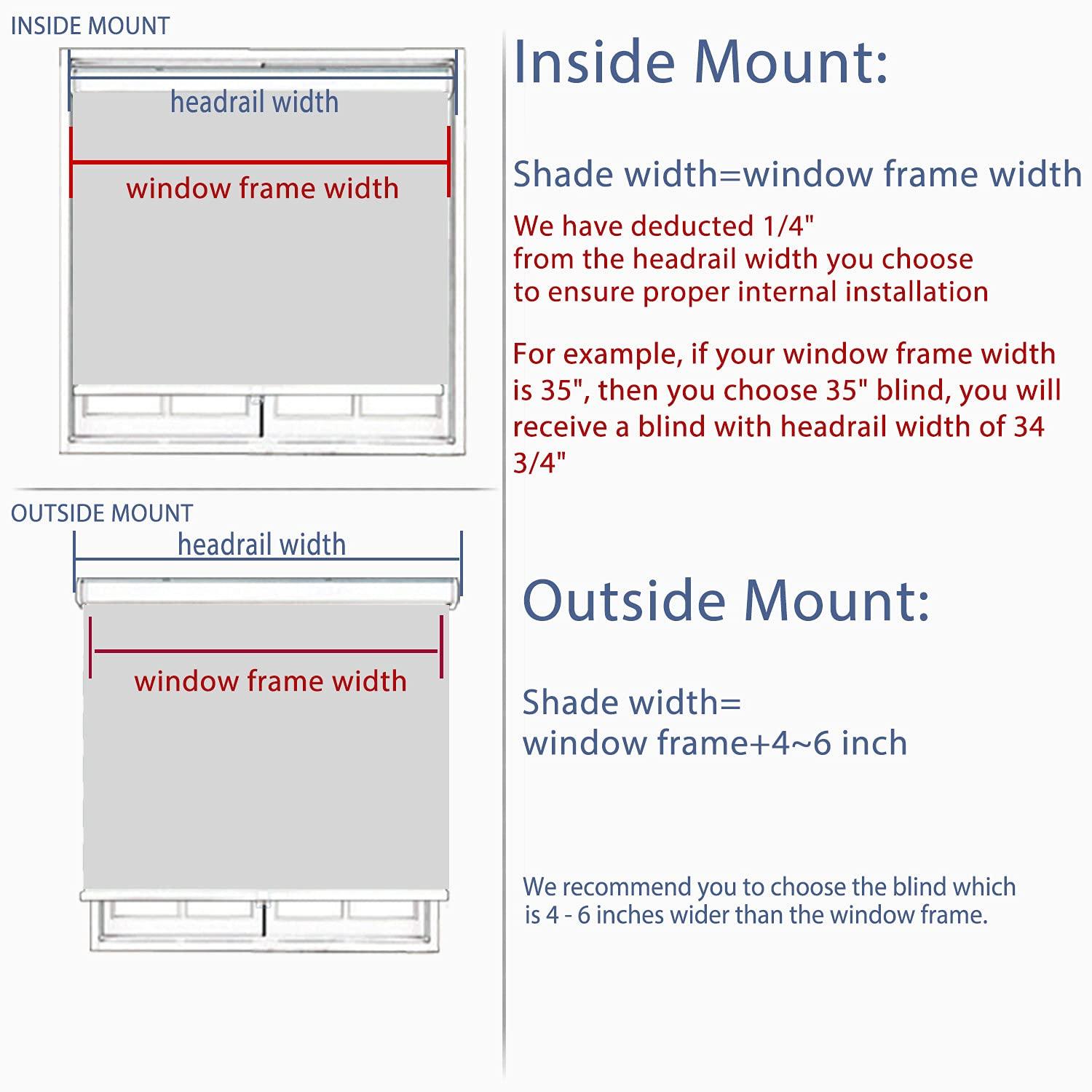 Everyday Celebration Roman Shades for Windows, Room Darkening Shades, Cordless Pull Down Window Shades, Shades for Indoor Windows, Woven Fabric Blinds & Shades, (Vanilla) 33" W X 64" H