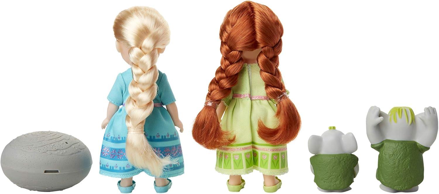 Disney Frozen 6 inch Petite Princess Anna and Elsa Fashion Dolls includes Surprise Trolls