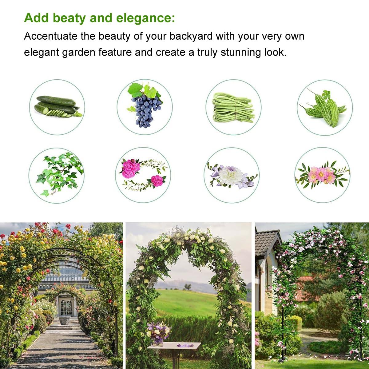 Metal Pergola Arbor,4.6 Feet Wide x7.9 Feet High Assemble Freely for Various Climbing Plant Wedding Garden Arch Bridal Party Decoration Wide Arbor