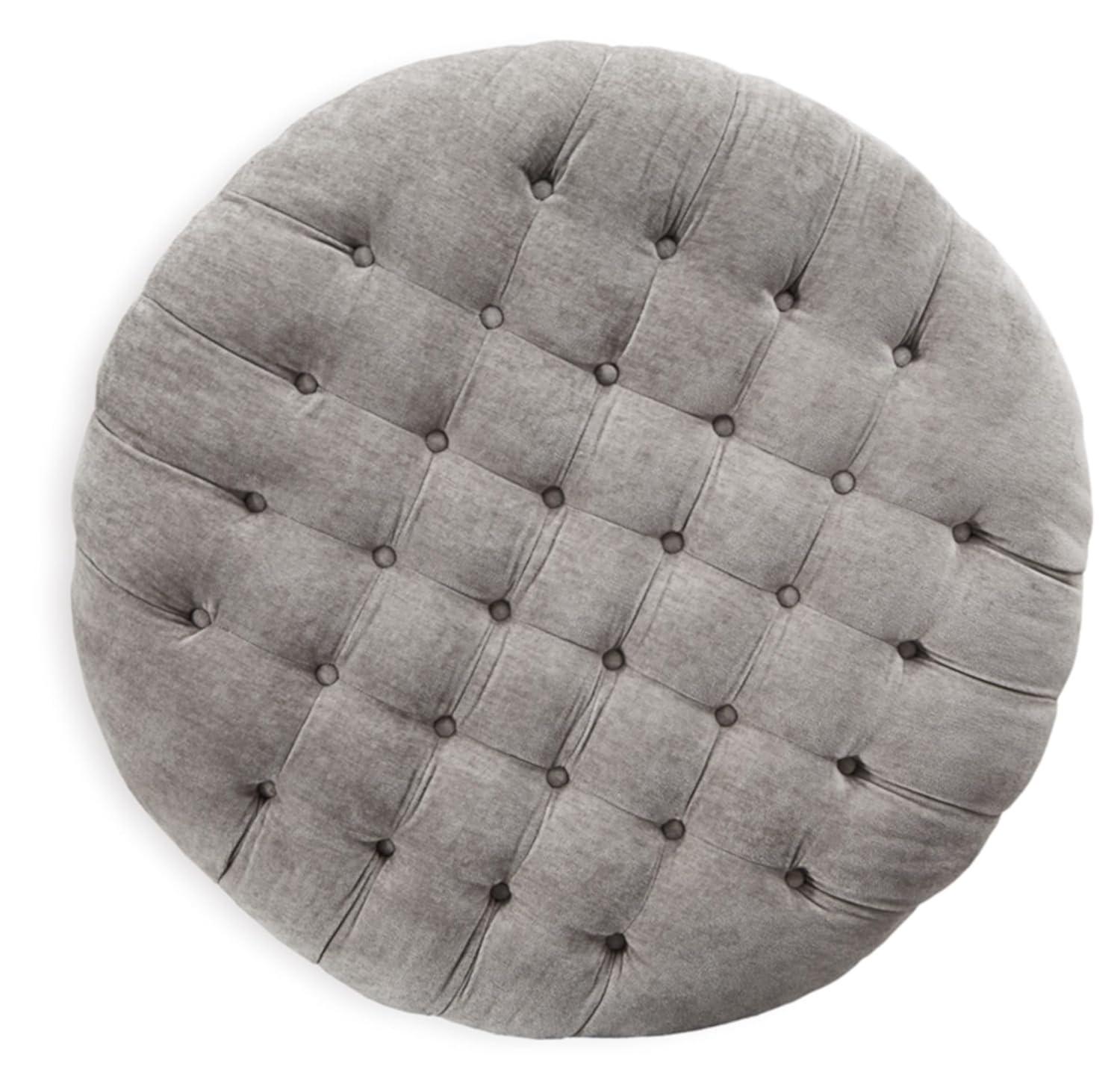 Signature Design by Ashley Contemporary Carnaby Oversized Accent Ottoman Chenille Linen