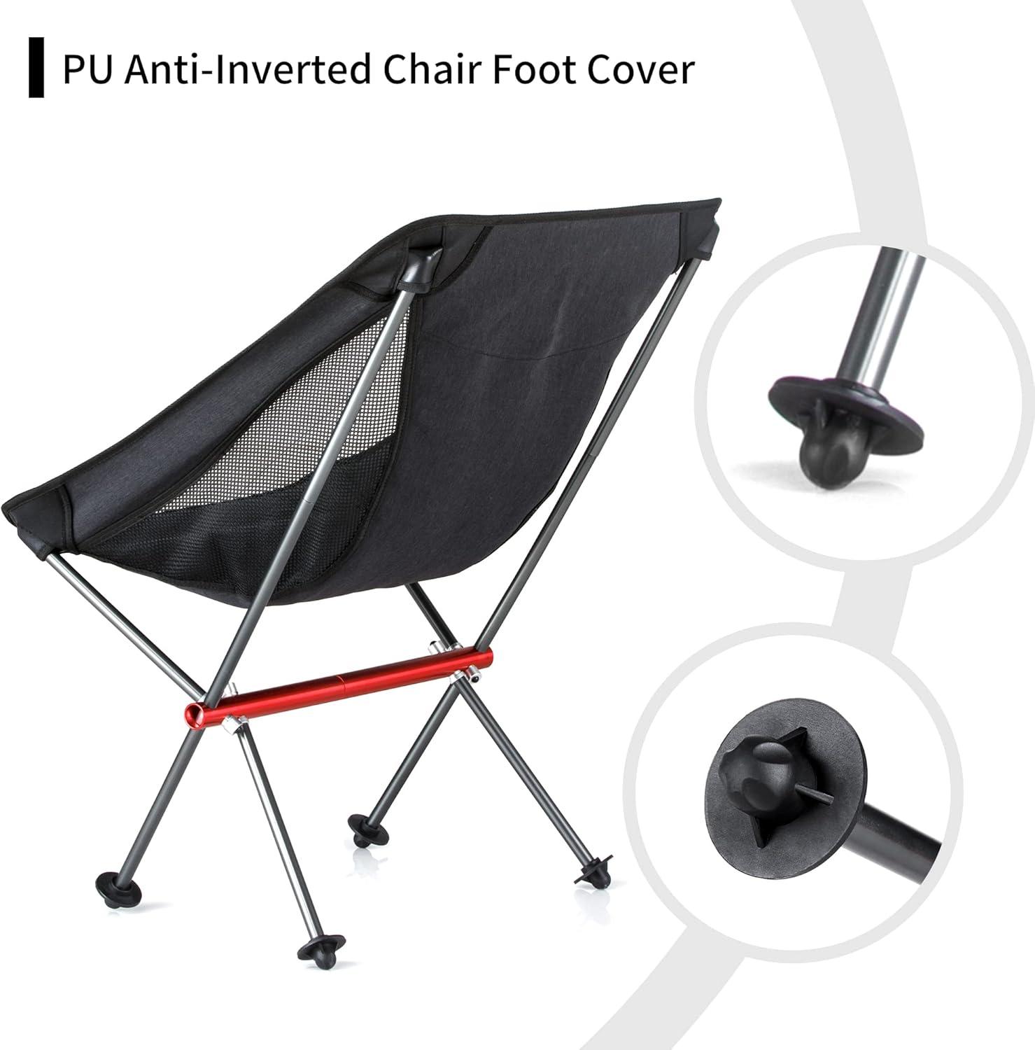 Ultralight Black and Silver Aluminum Folding Camping Chair