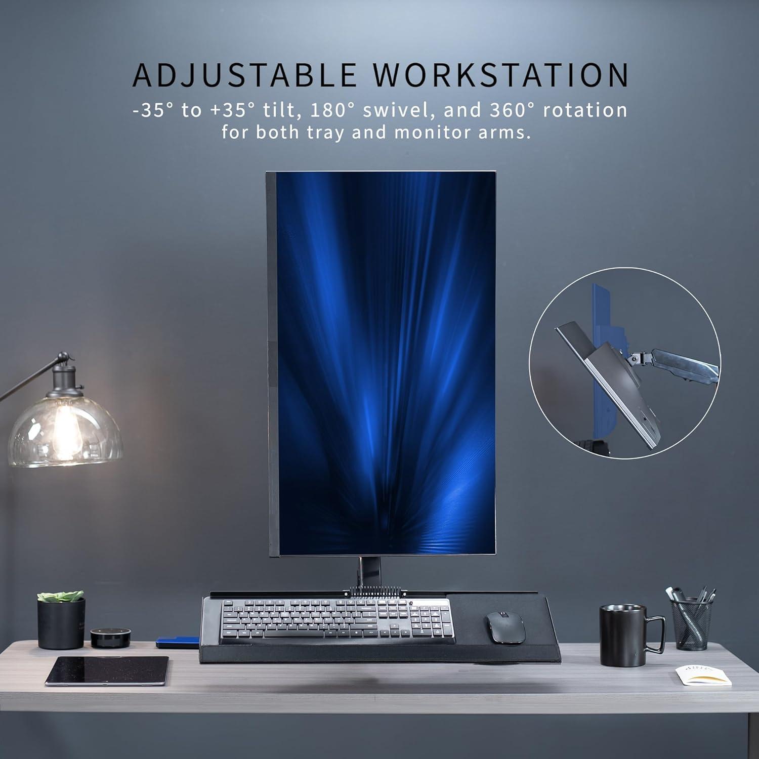 Sit to Stand Single Monitor Desk Mount Workstation