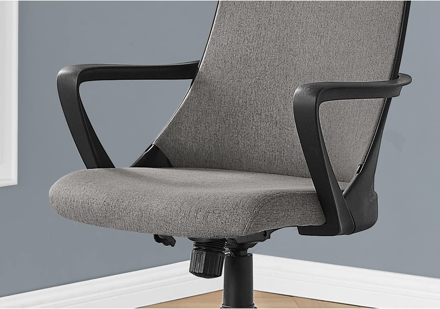 Gray and Black Leather Executive Swivel Arm Chair