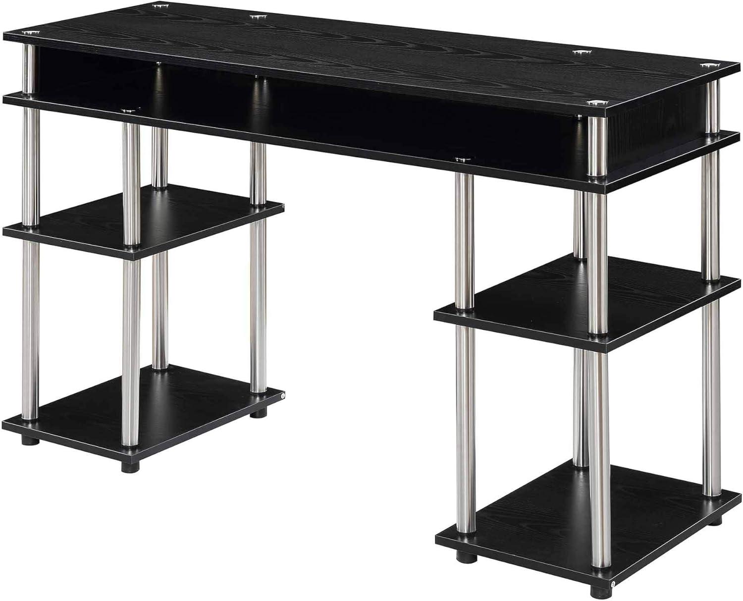 Convenience Concepts Designs2Go No Tools Student Desk in Black Wood Finish