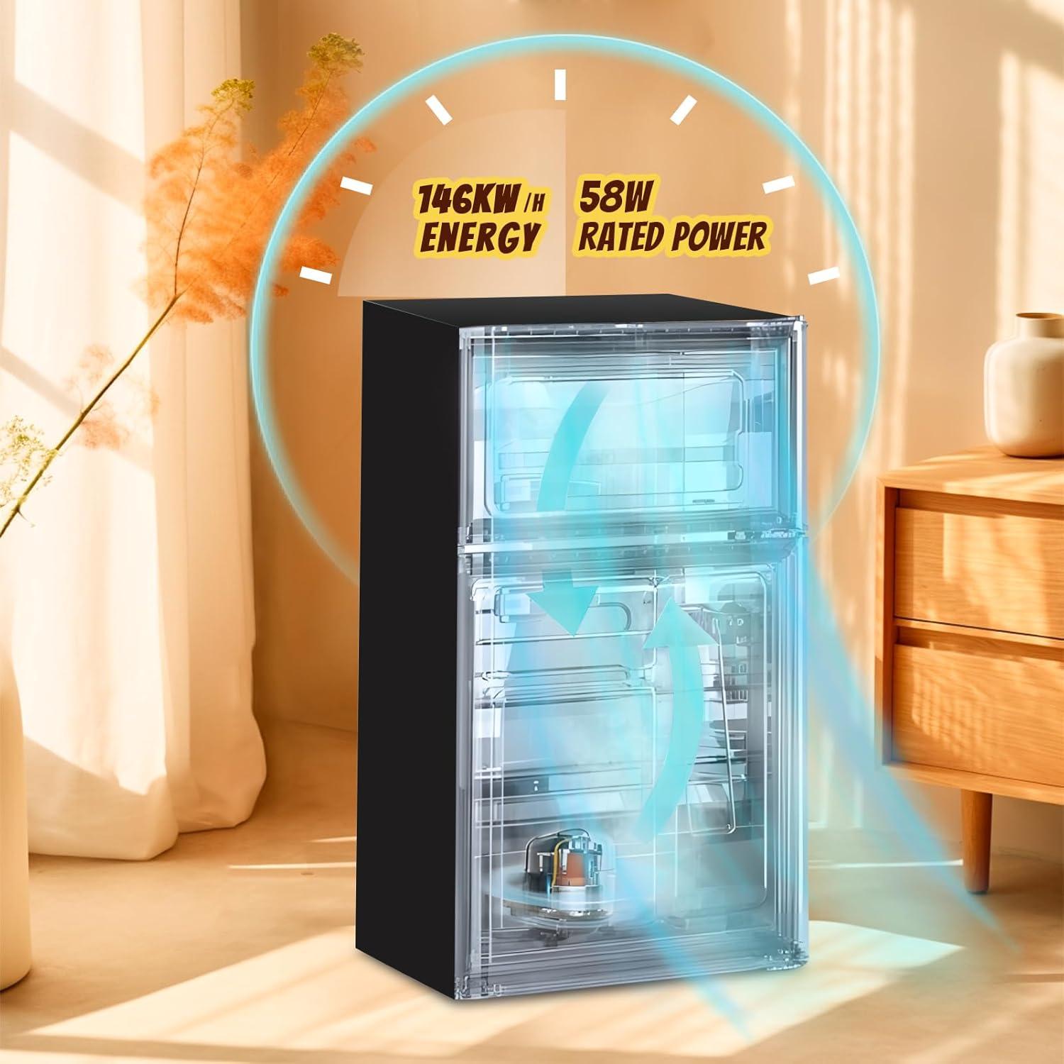 DEMULLER Arcticfresh Storage Suite 2.4 Cubic Feet Freestanding Mini Fridge with Freezer