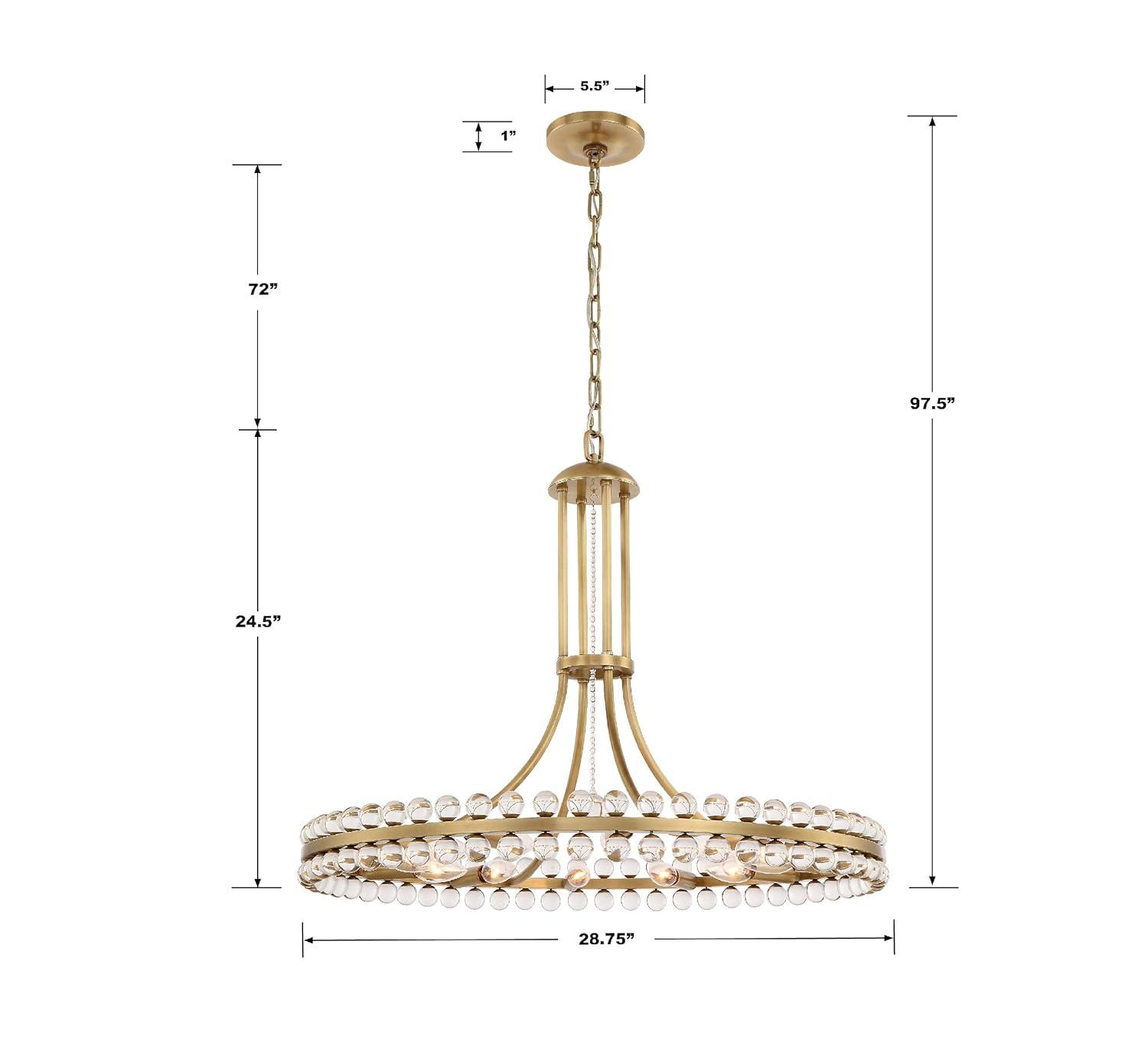 Brushed Nickel and Glass 12-Light Chandelier