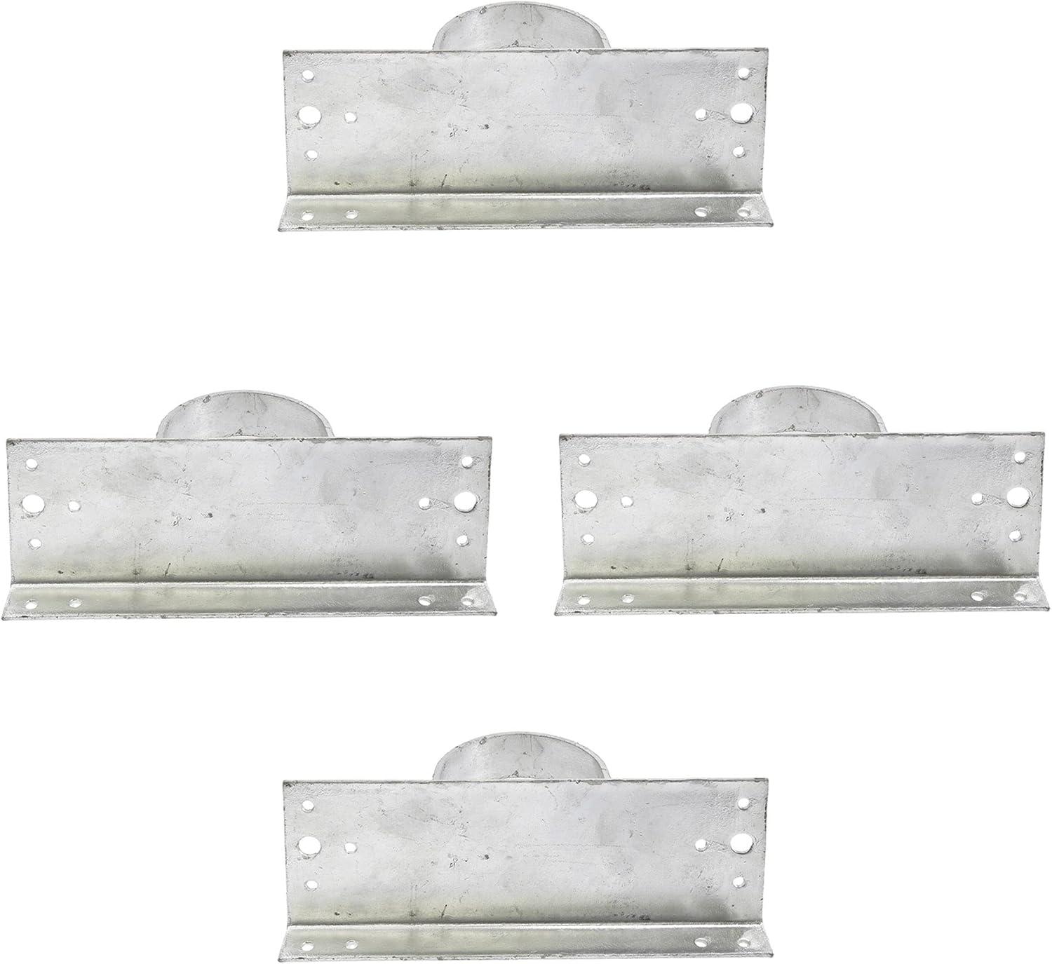 Galvanized Steel Wood to Metal Fence Post Adapter Brackets, Pack of 4