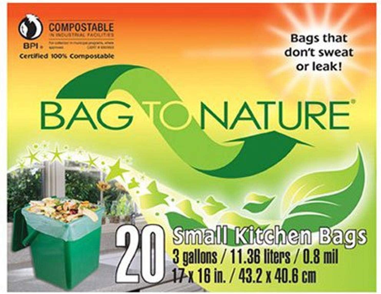 Bag-To-Nature Compostable Bag And Liner, 20 3 gallon bags