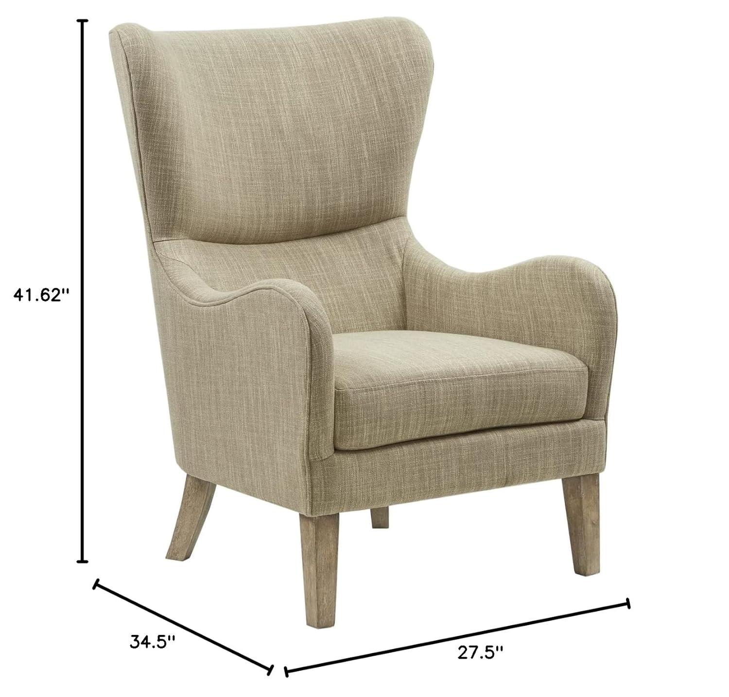 Aria Swoop Upholstered Wing Chair Taupe