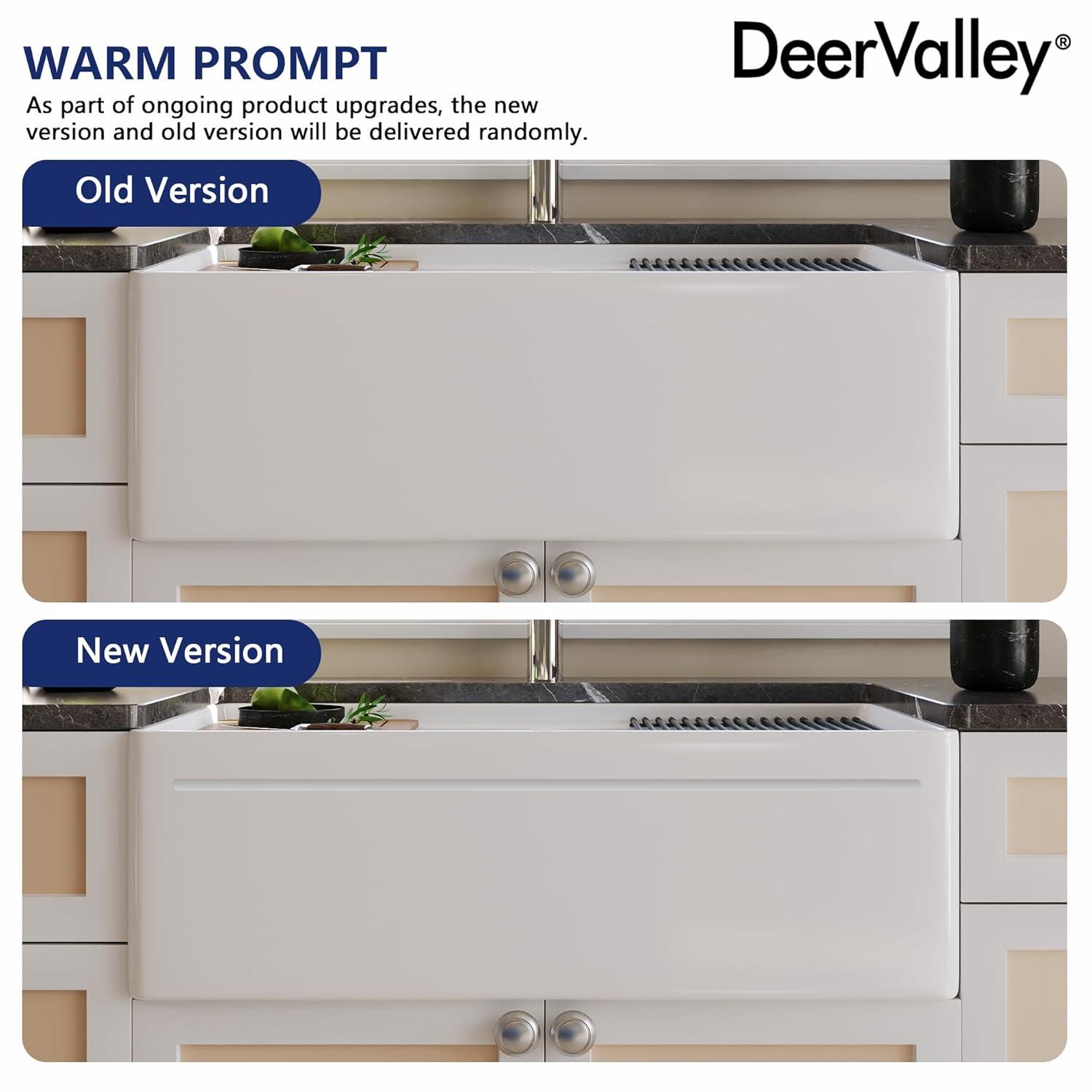 DeerValley 33" L X 20" W Double Basin Workstation Farmhouse Kitchen Sink With Sink Grid, Cutting Board And Dish-Drying Rack