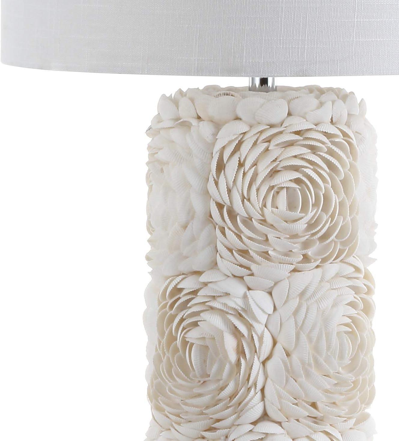 JONATHAN Y Rosette 28.5" Seashell/Resin/Crystal LED Table Lamp, Cream