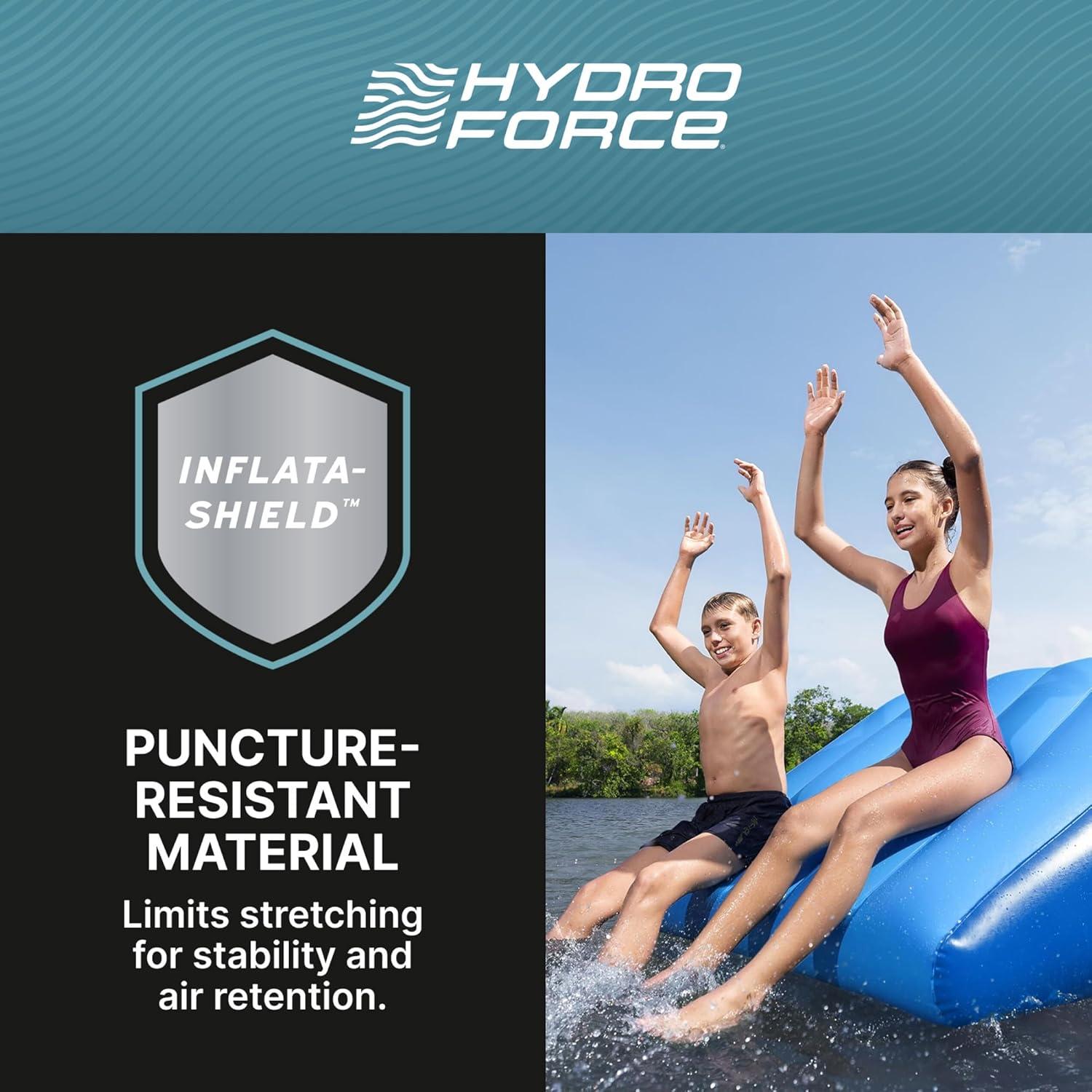 Bestway Hydro Force Detachable Summer Slide 5 Person Inflatable Activity Island with Cup Holders and Heavy Duty Handles for Easy Transport, Blue