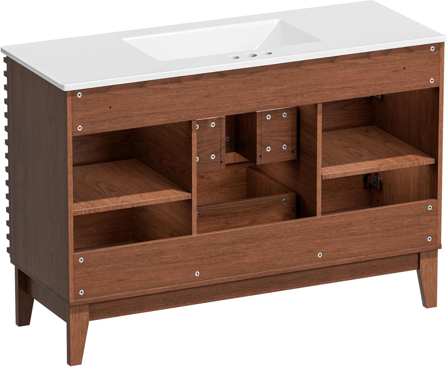 48'' Double Bathroom Vanity with Carrara Marble Top