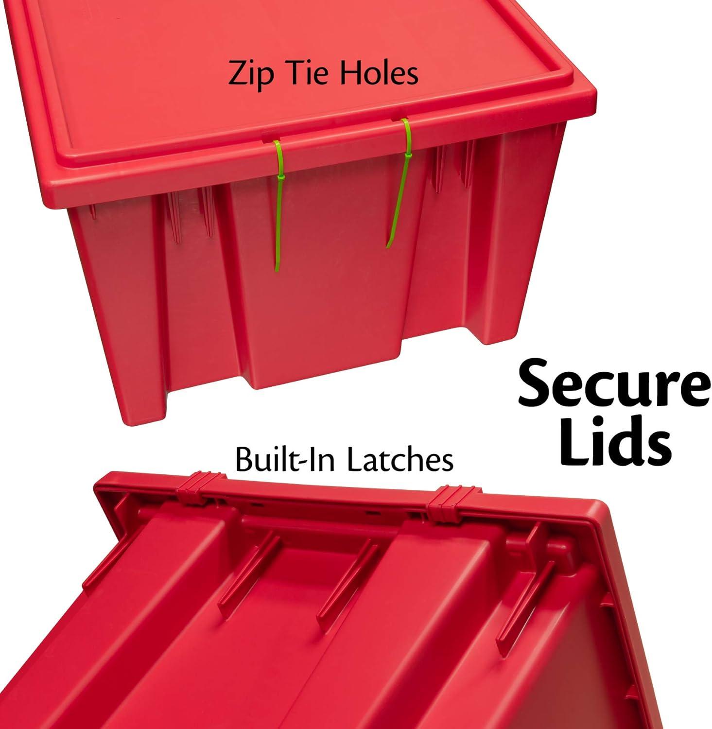 Red High-Density Plastic Nest and Stack Storage Tote