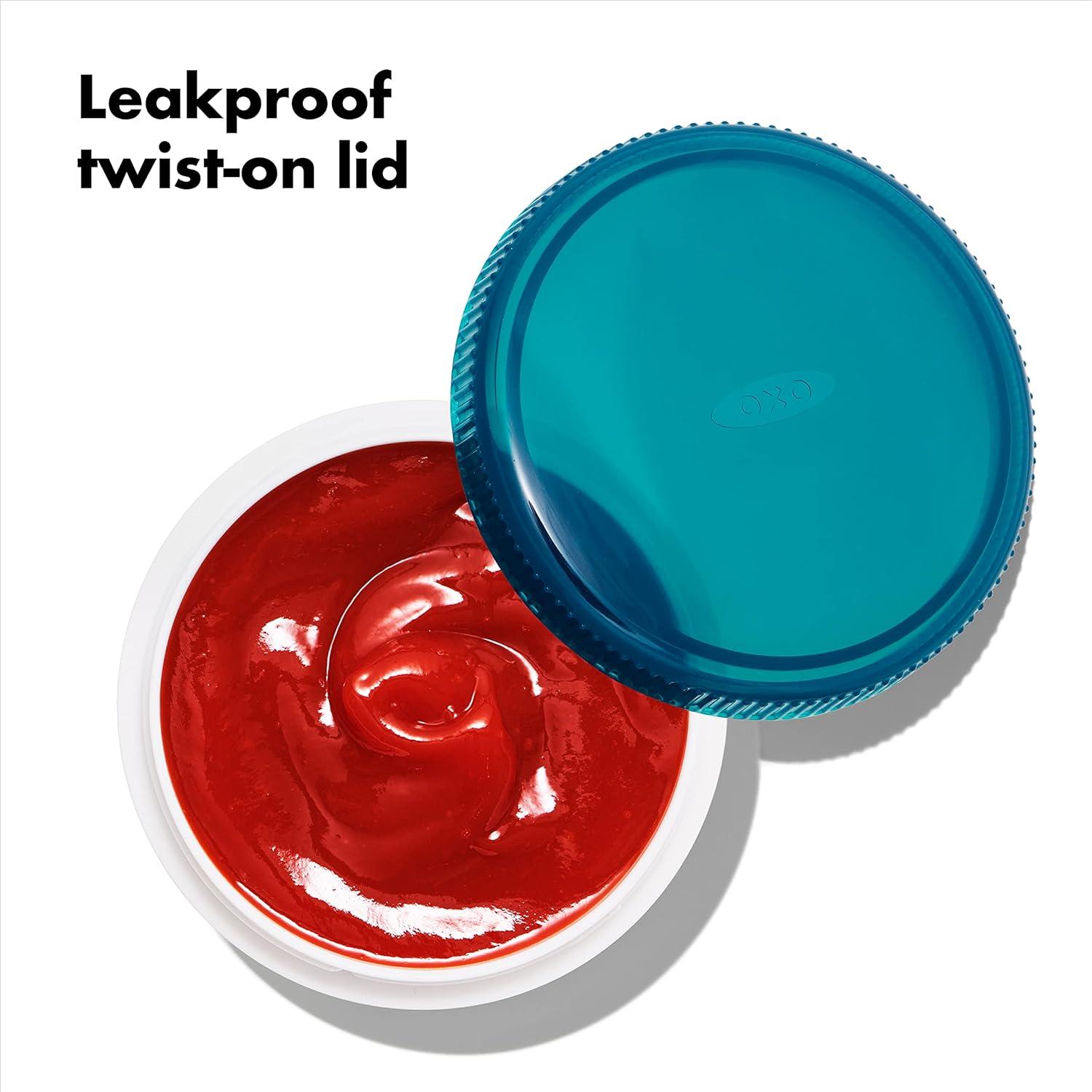 Blue BPA-Free Leakproof Plastic Condiment Containers Set