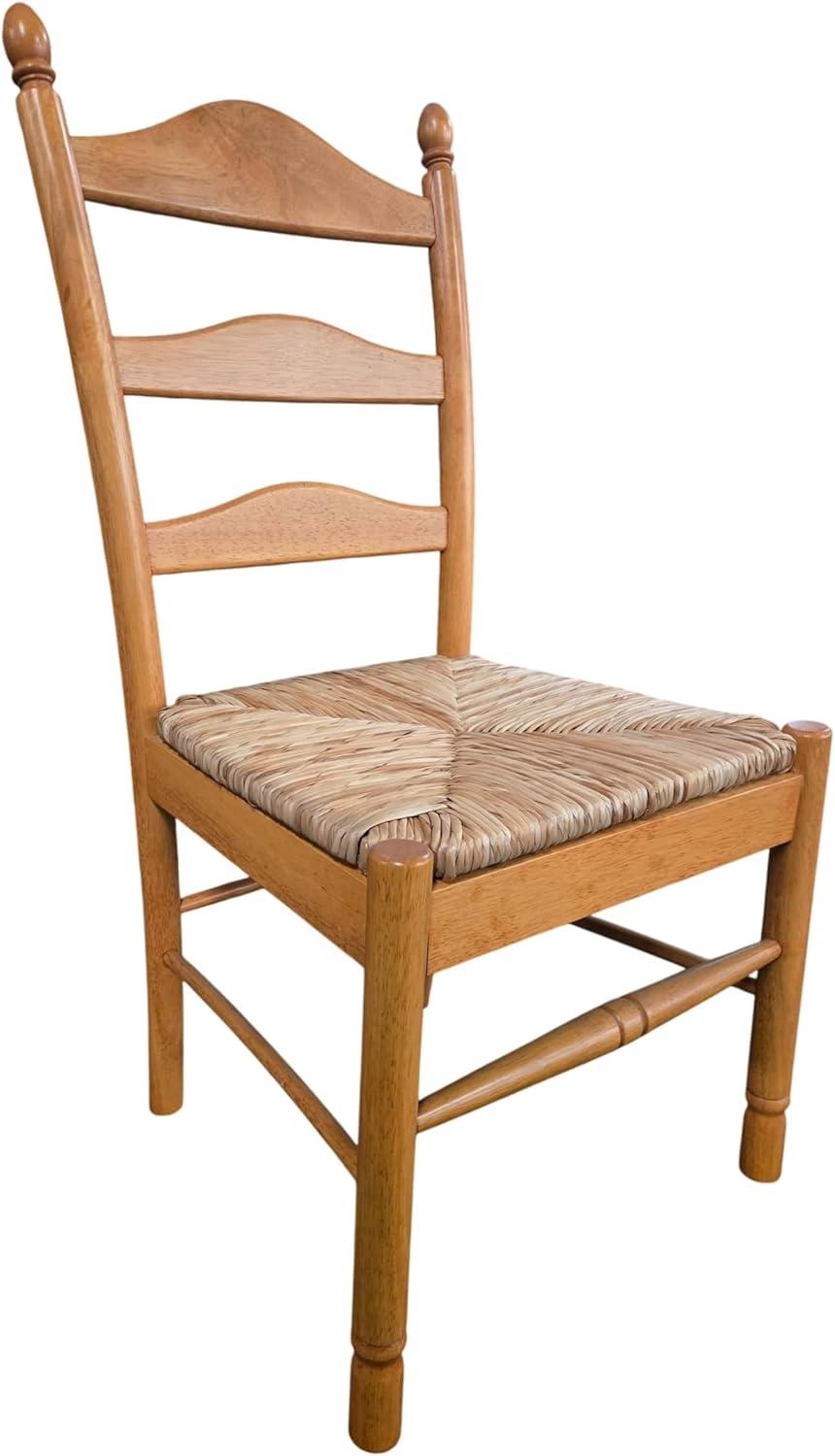 Carolina Living Aurora Rush Seat Dining Chair English Pine and Table: Woven, Ladder-Back, Wood Frame