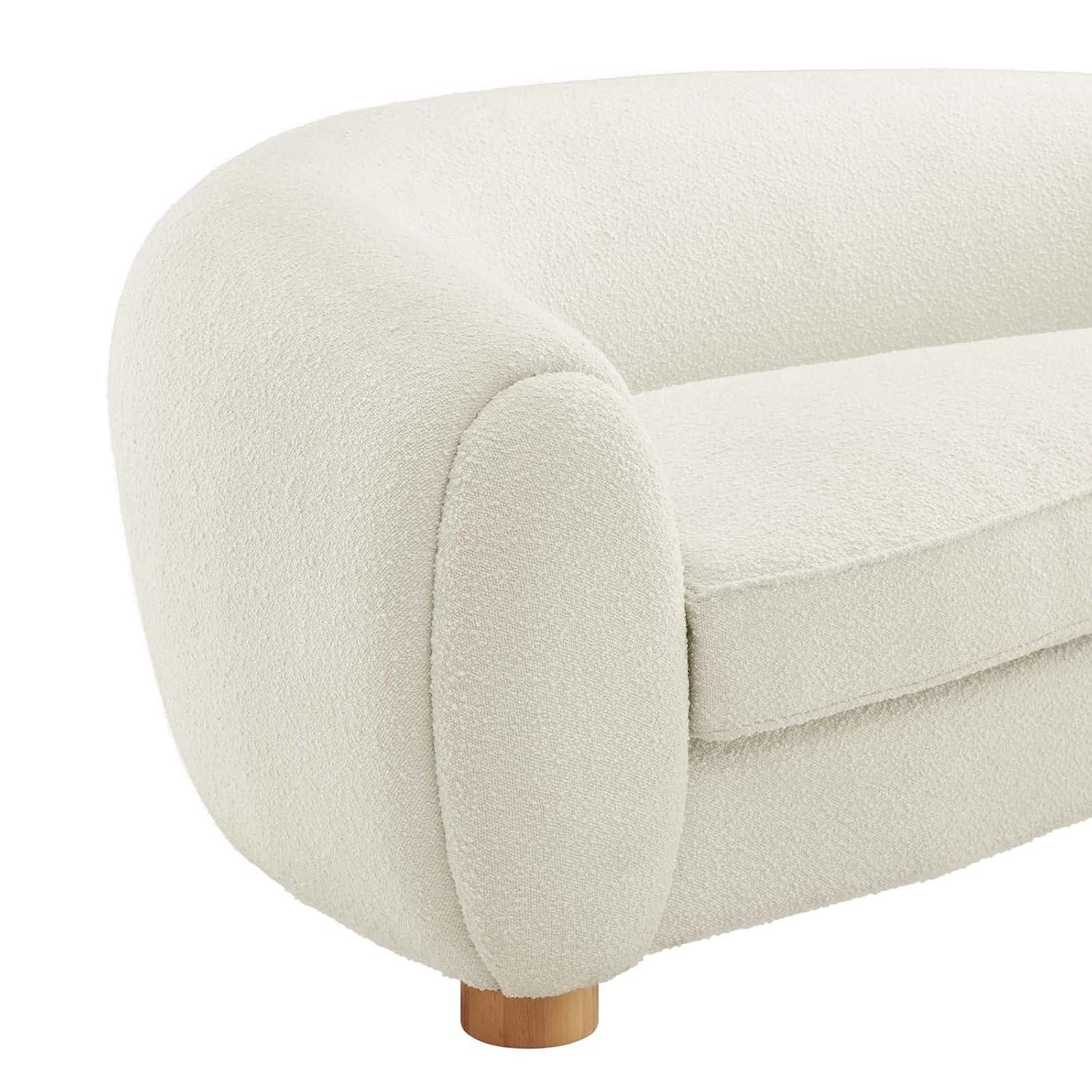 Modway Abundant Boucle Upholstered Fabric Sofa in Ivory