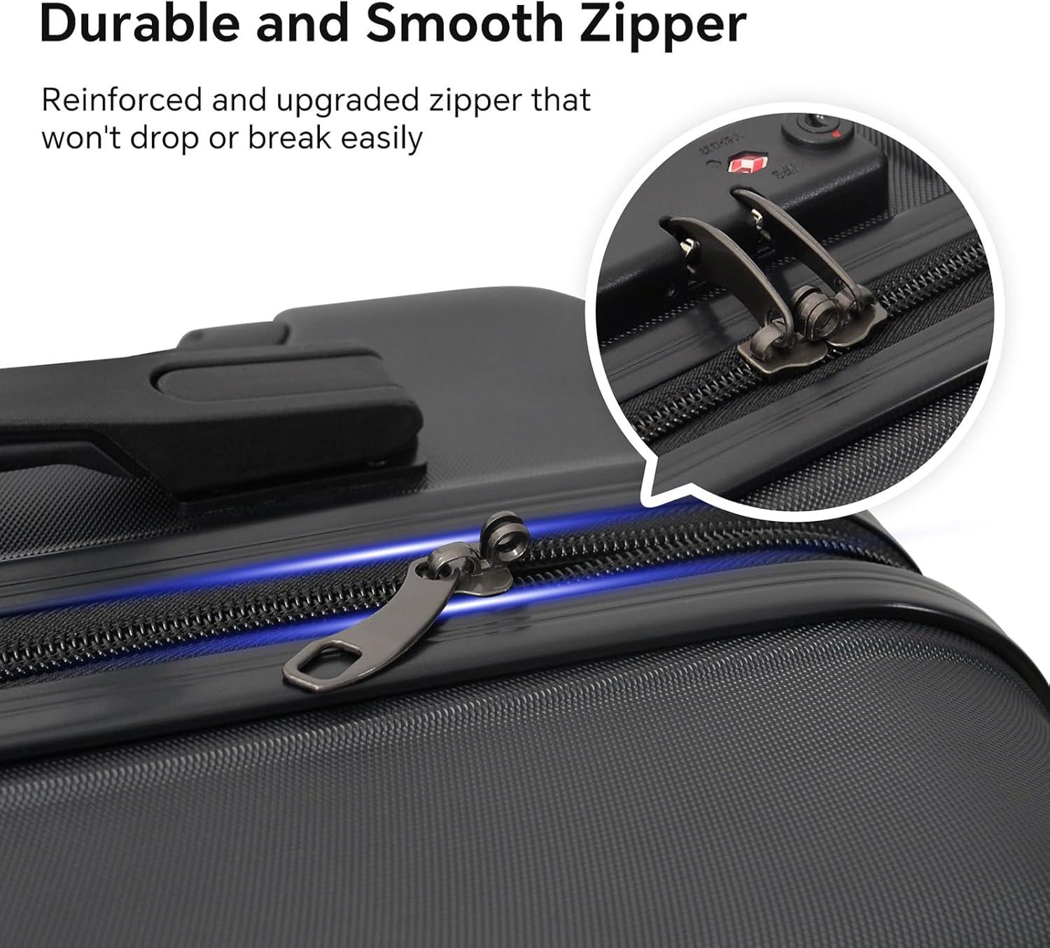 Homeika 3 Piece Luggage Sets, Hardside Suitcase Set with TSA Lock, Multi-Size Hardside Luggage with Spinner Wheels for Travel Trips Business,Purple (20"/24"/28")