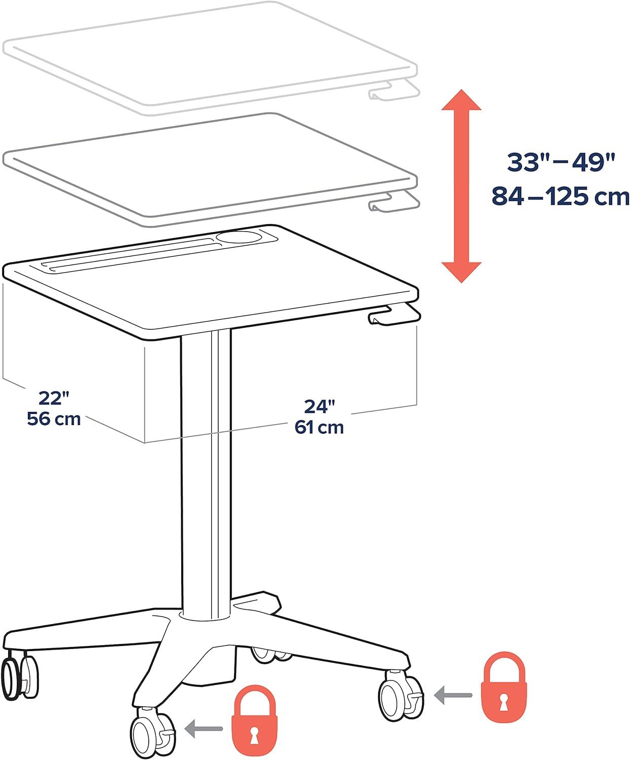 ErgoActive White Adjustable Standing Desk with Cup Holder