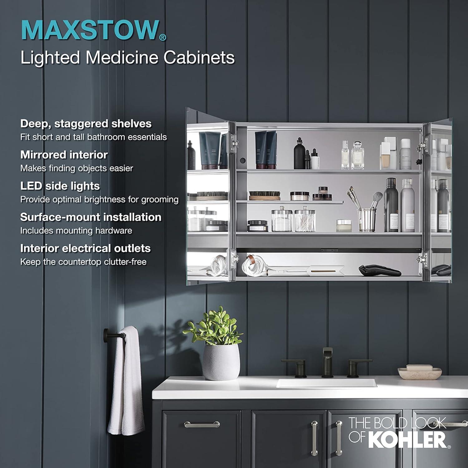Kohler K-81144-SLE-DA1 Maxstow Surface Mount Frameless Medicine Cabinet with LED Lighting