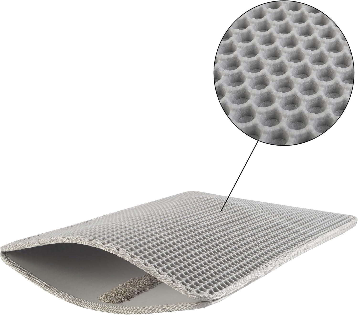 PETMAKER 24x15-Inch Double-Layer Waterproof Cat Litter Mat (Gray)