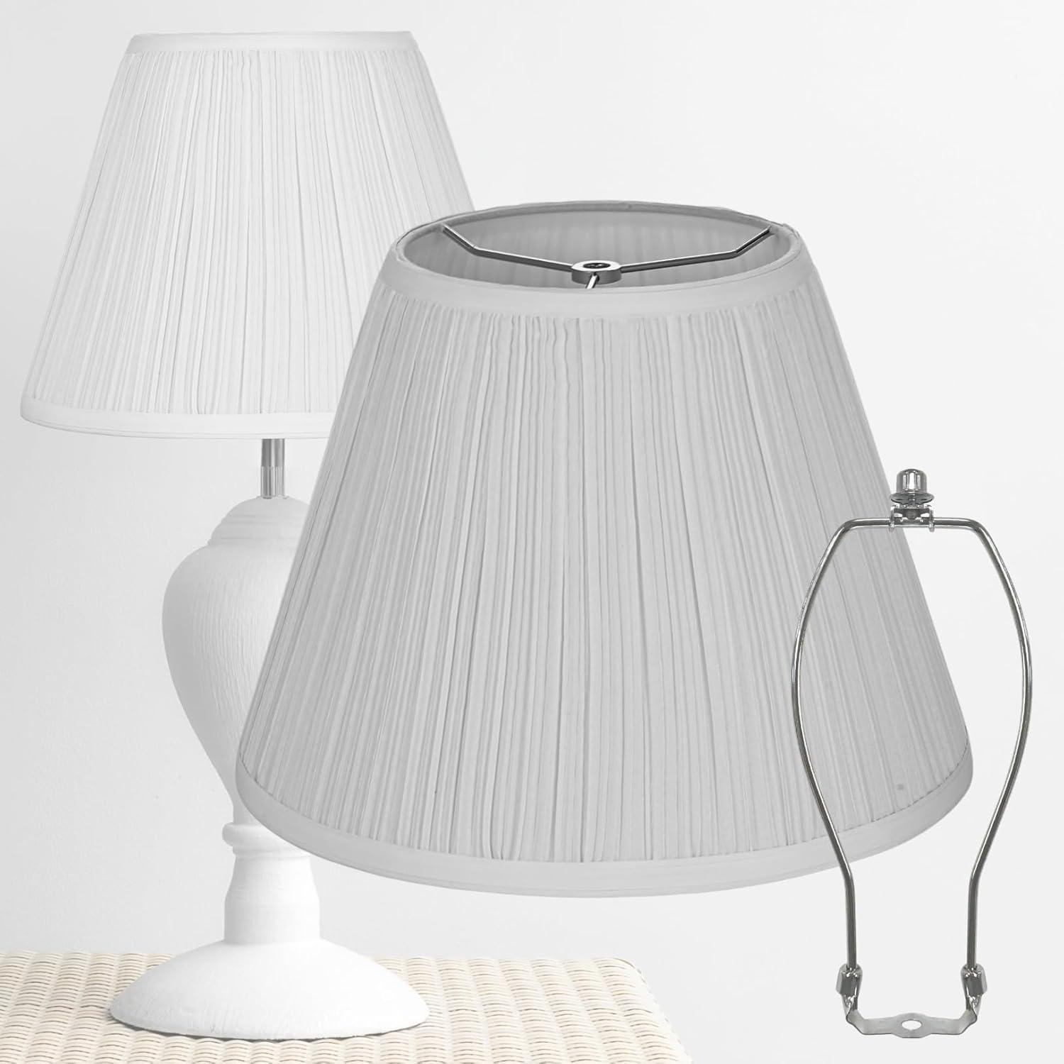 White Pleated Lamp Shade 7" x 13" x 10" Tall