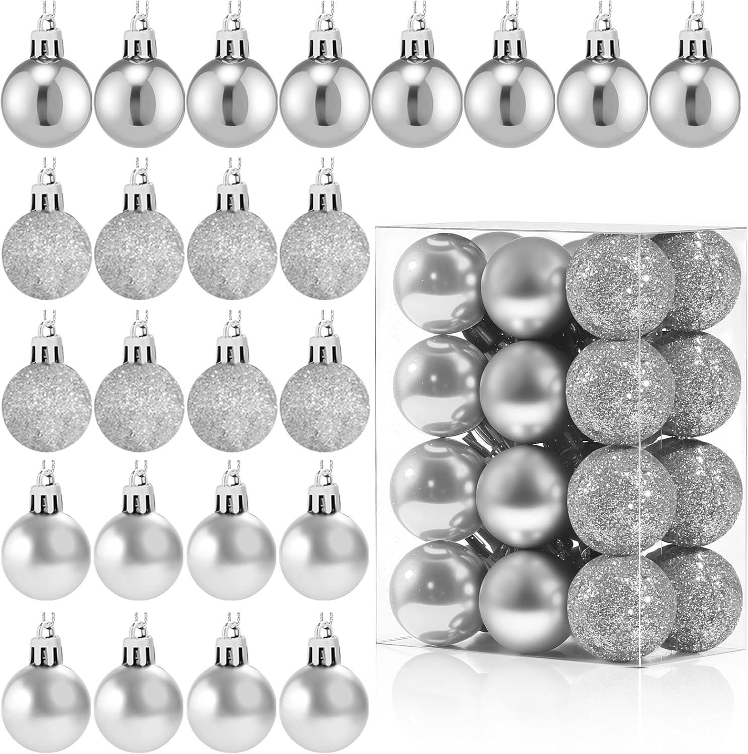 Christmas Balls Decorations 24Pcs Shatterproof Xmas Tree Decorative Hanging Balls Ornament for Wedding Holiday Ceremony