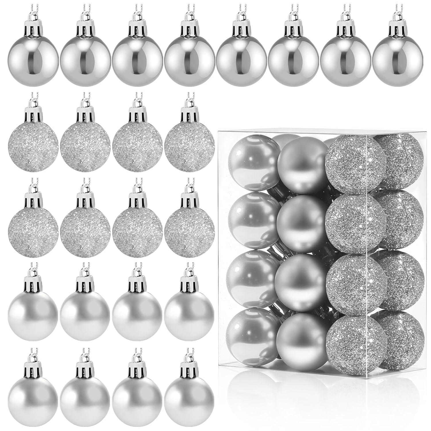 Christmas Balls Decorations 24Pcs Shatterproof Xmas Tree Decorative Hanging Balls Ornament for Wedding Holiday Ceremony