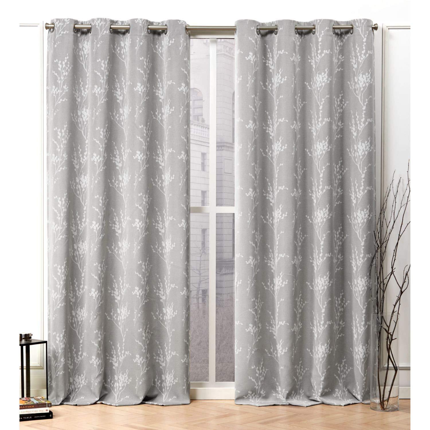 Nicole Miller Nicole Miller Turion Floral Room Darkening Blackout Grommet Top Curtain Panel Pair (Set of 2)