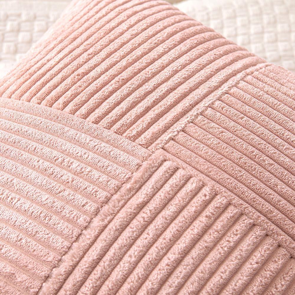 Line Apparel ecommerce Corduroy Pillow Covers With Splicing Set Of 2