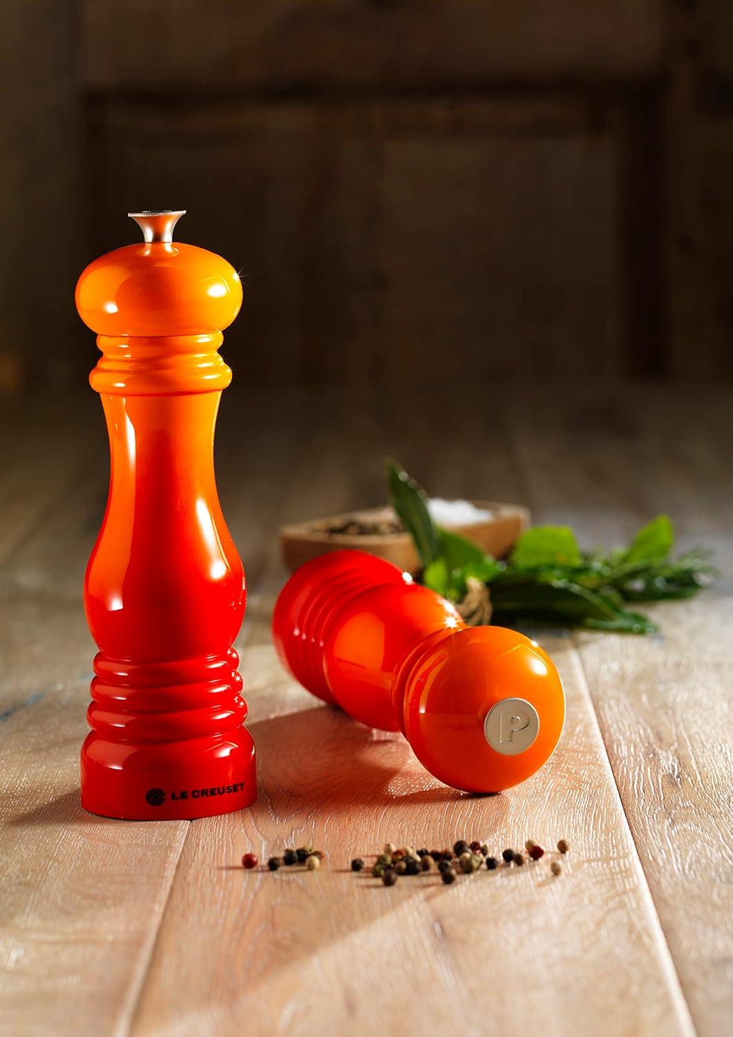 Flame Orange 8" Plastic Pepper Mill