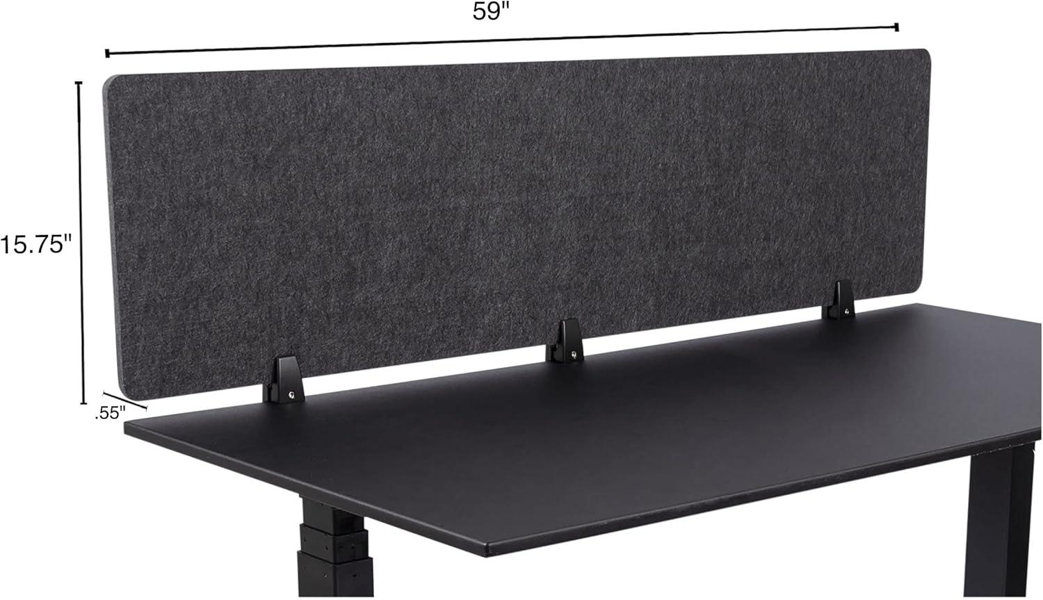 ReFocus Raw Clamp-On Acoustic Desk Divider  Reduce Noise and Visual Distractions with this Lightweight Desk Mounted Privacy Panel (Castle Gray, 59" x 16" , 23.6" x 16" , & 23.6" x 16" )